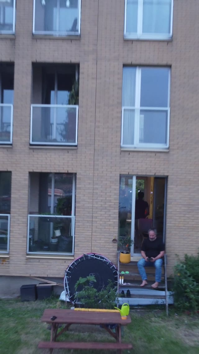 sitting outside · residential area by a lake