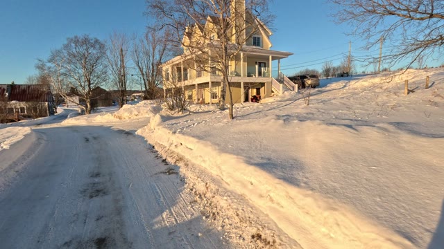 scenic winter view · snowy rural area