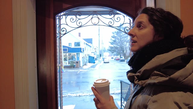 looking outside · inside a cafe